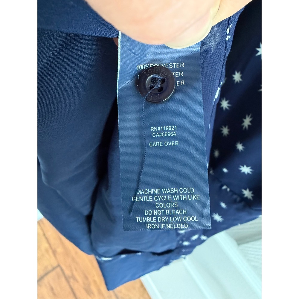 Tommy Hilfiger Girl Navy Star Print Dress NWT Size Medium Bow Belt - Picture 5 of 9